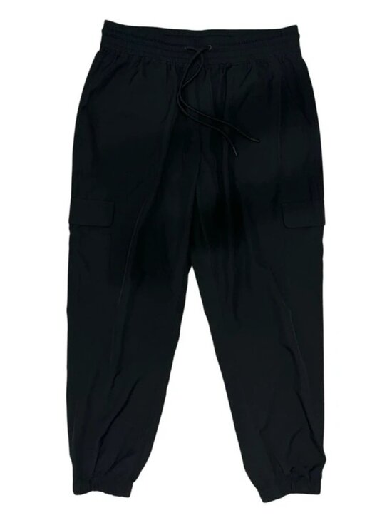 stretch tech Pants - Stretch Tech Black Cargo Joggers Elastic Waist Pants Size L